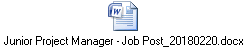 Junior Project Manager - Job Post_20180220.docx